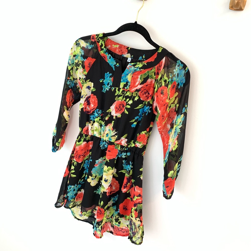 Girls floral tunic/dress size 8